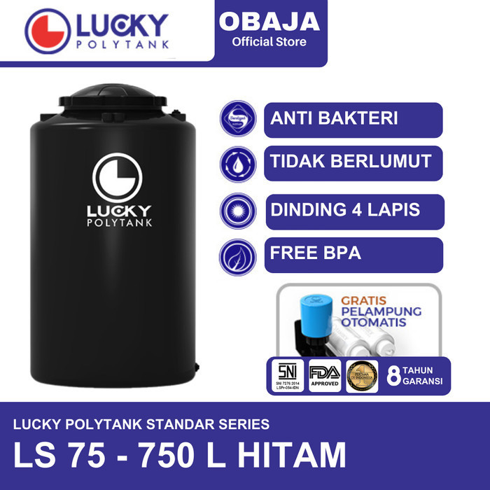 Lucky Polytank Toren / Tandon Air LS 75 Lucky Polytank Hitam