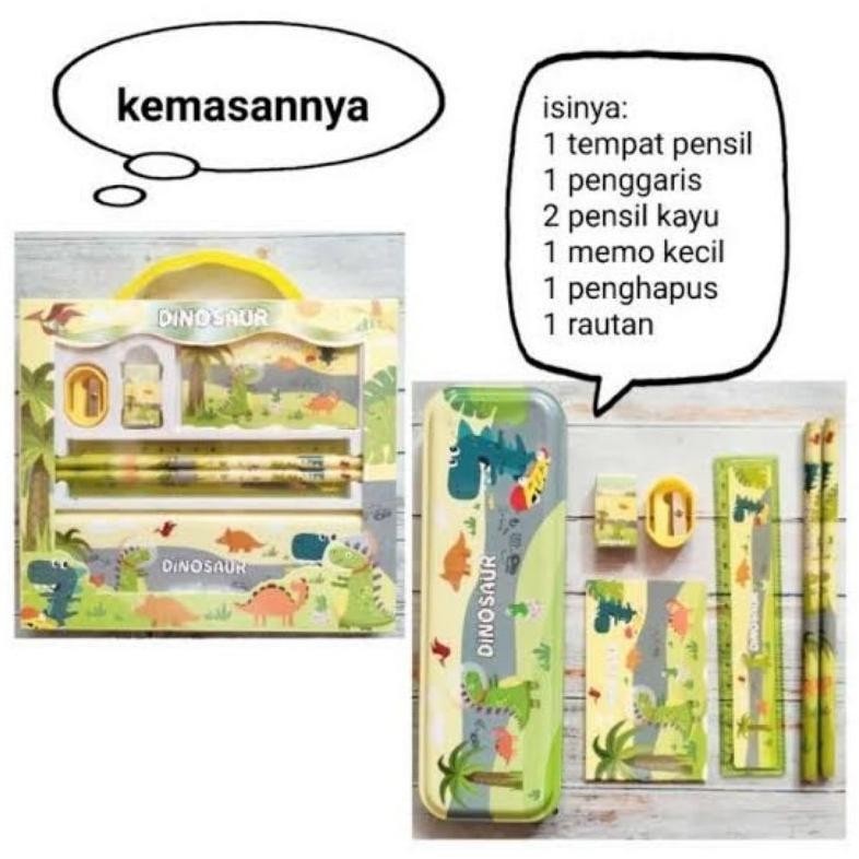

Ede-78 Study Set Studi Set Alat Tulis Set Peralatan Anak Sekolah Tempat Pensil Karakter Dino Dinosaurus BisaCod
