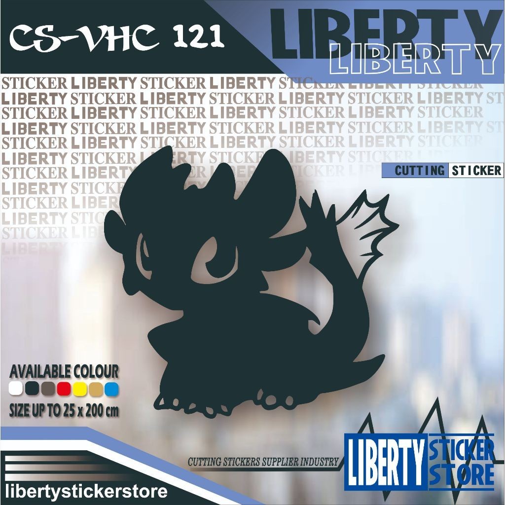 bebas pilih warna & ukuran cutting sticker toothless sit | cutting stiker toothless sit | sticker to