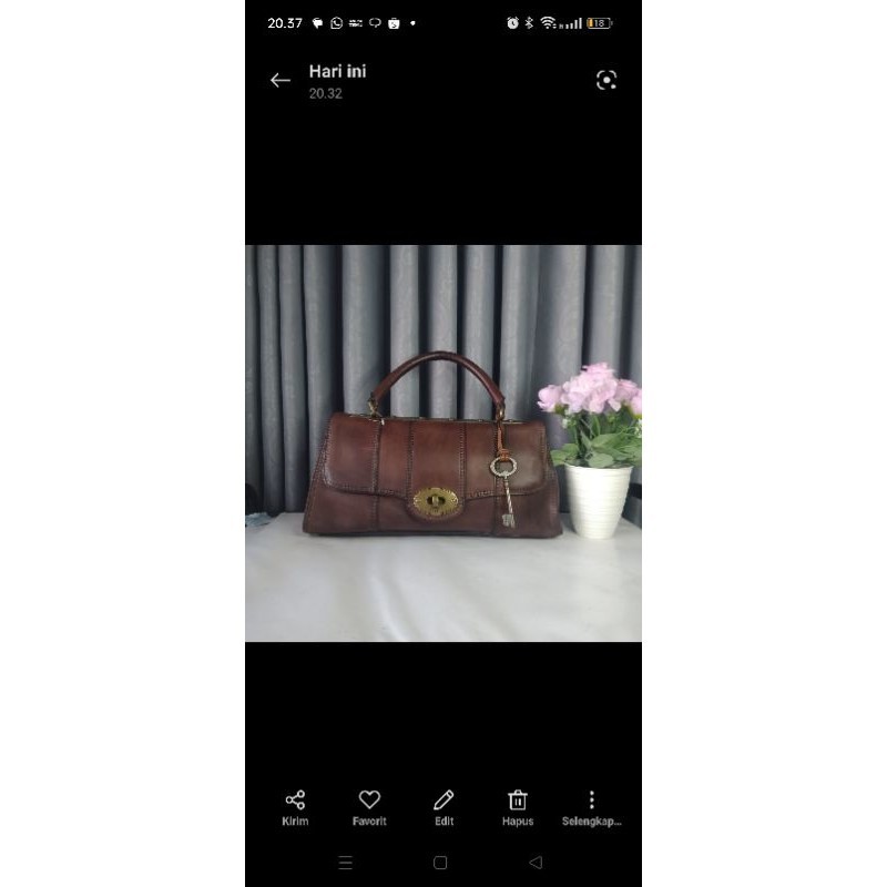 Fossil VRV Espresso Satchel Doctor Bag