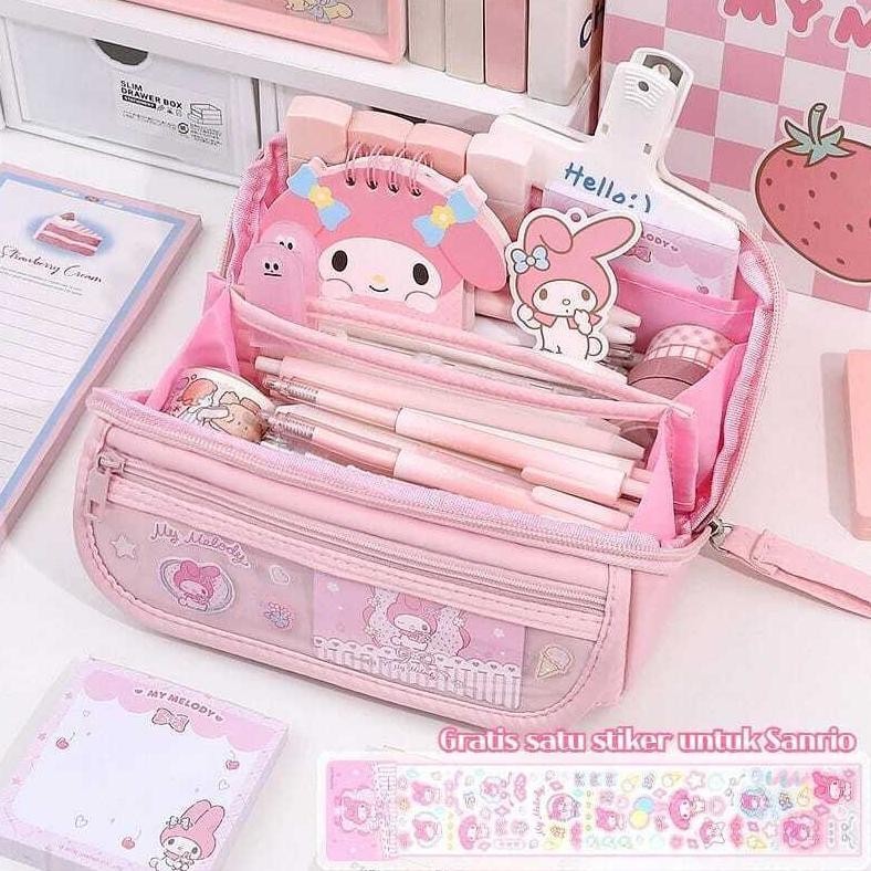 

( zwq ) K011 Kotak Pensil Sanrio Kuromi Cinnamorol Melody / Tempat Pensil 9 Lapis Penyimpanan Alat Tulis Siswa