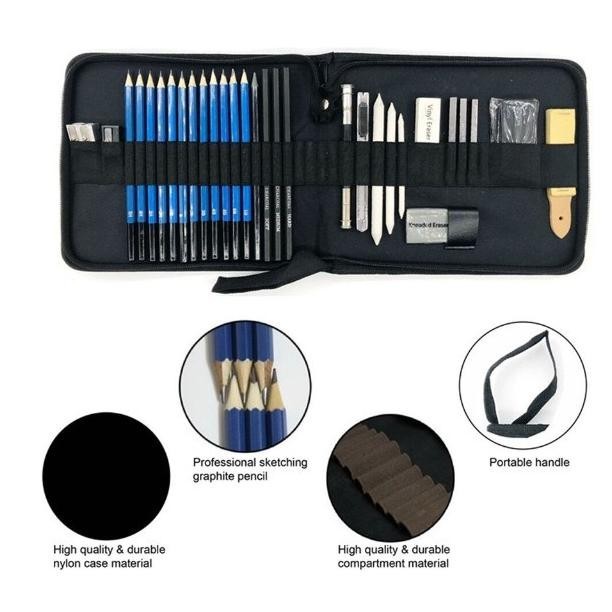 

Gc27 Pensil Sketsa 33Pcs/Set Sketch Pensil Pisau Penghapus Dan Pensil Gambar Untuk Keperluan Sekolah Professional Drawing Sketch Pencil Set Charcoal Eraser Art Painting Kit Sale