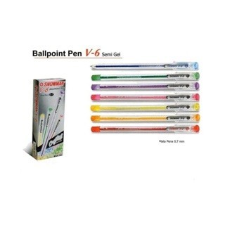 

Pulpen/Bolpen/Ballpoin Snowman V-6 0.7mm CRYSTAL SERIES FINE POINT (HITAM)