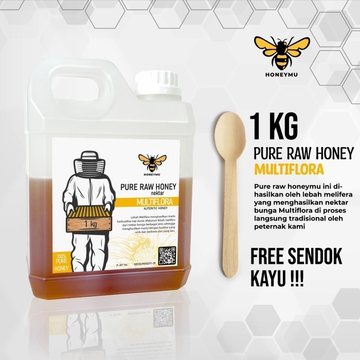 

Madu Murni Asli Honeymu Multiflora 1kg