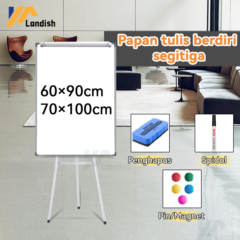 

Flip Chart/Flipchart/Papan Presentasi Magnet/White Board Standing 60x90 / 70x100 cm