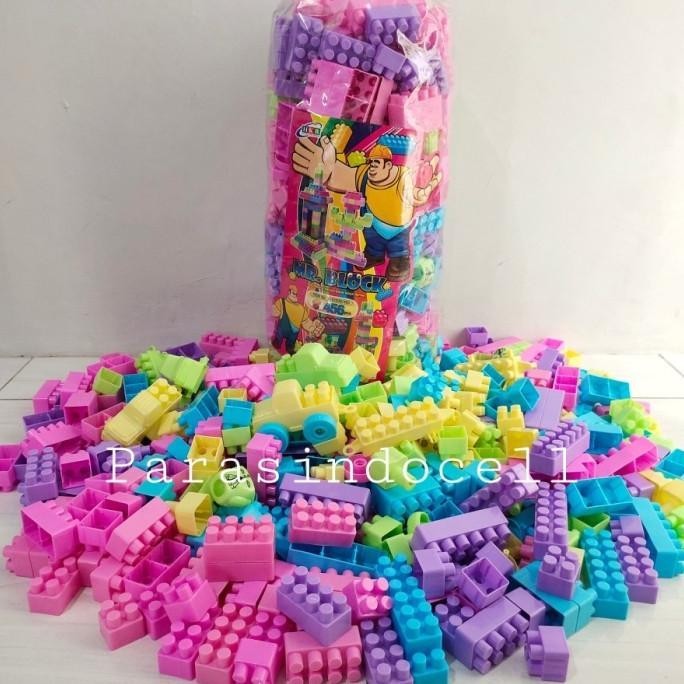 Mainan Lego Block Balok Susun Isi 406 Kantong Besar L21T