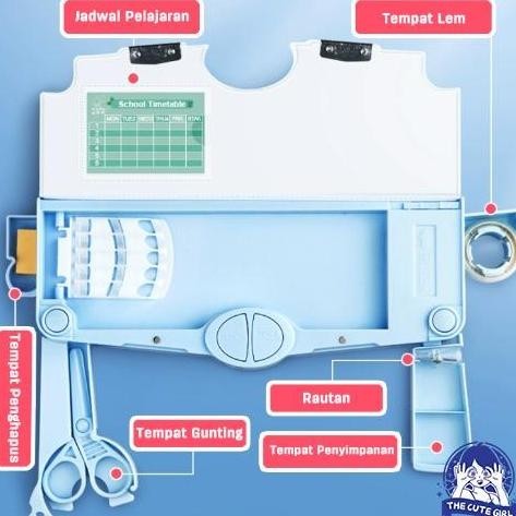 

At43 Tempat Pensil/Pouch/Kotak Pensil Multifungsi Lengkap Peruncing Gunting Isolasi Penghapus Penggaris - Stazionario Berkualitas