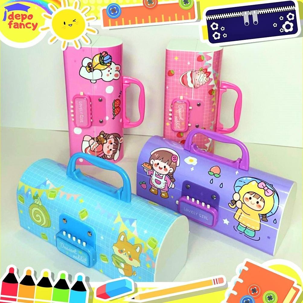 

gha-68 Kotak Pensil Mika PVC Tebal + Kode 2 Susun KAX300 + White Board / Pencil Case / Tepak Pensil / Tempat Pensil / Boks Pensil / Box Pen Original