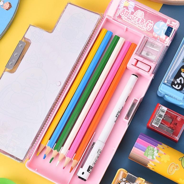 

u-45 Matougui Kotak Pensil Serbaguna Motif Kartun / Kotak Pensil Multifungsi Anak Sekolah / Tempat Pensil/Tempat pensil transparan gadis cantik Berkualitas
