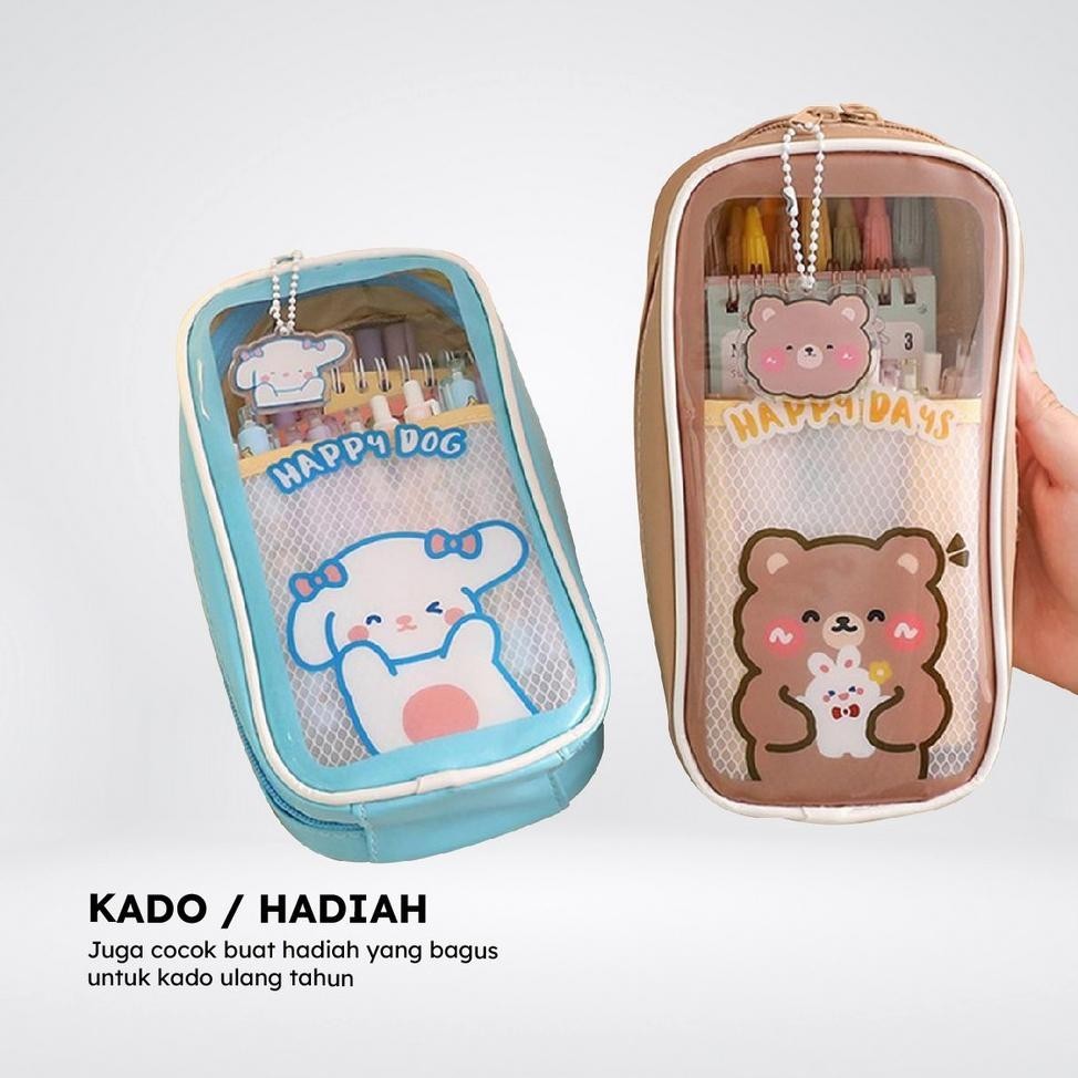 

Un04 Pencil Case Tempat Pensil Anak Transparan Motif Kartun Korean Style / Tempat Alat Tulis Perlengkapan Sekolah Multifungsi/TempatPulpen BUNDA A61 Berkualitas