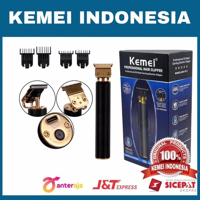 Kemei Km-1971 Profesional Trimmer Mesin Cukur Rambut Kemei Km 1971
