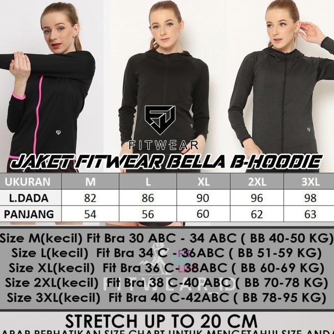 Jaket Olahraga Wanita Fitwear (Running,Sepeda ) BELLA BORDER [D.GREY]