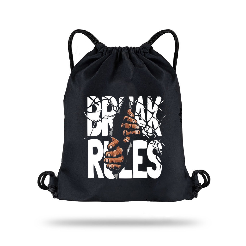 Mangkrop Tas Serut Canvas Premium String Bag Break rules