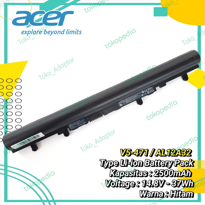 Harga!! batre Original Laptop acer Aspire E14 ES1-411 E1-410 E1-422