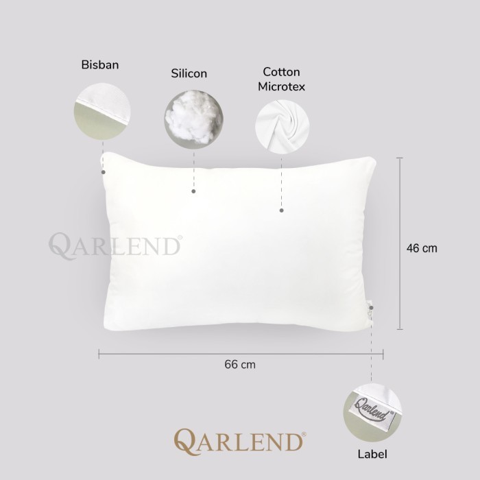 Far 2 Set Bantal Guling Hotel Padat Full Silikon Dakron - Qarlend Premium