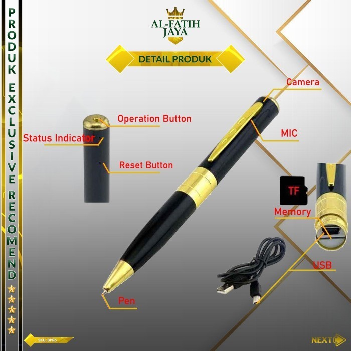 Spy Camera Pena Spy Cam Pen 720P Hd Resolution Pulpen Berkualitas