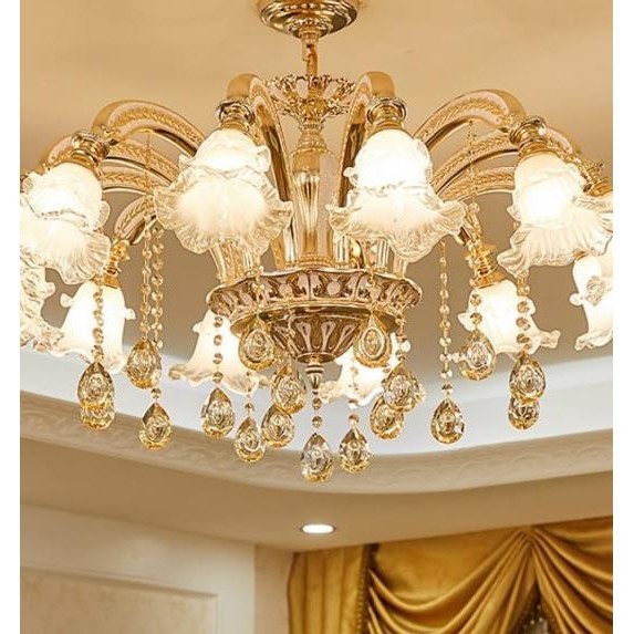 Lampu Hias Gantung Kristal Bunga Mewah / Lampu Gantung Ruang Tamu