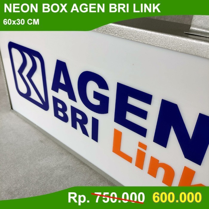 Neon Box Agen Bri Link 2 Sisi Siap Pakai / Neon Sign Lampu