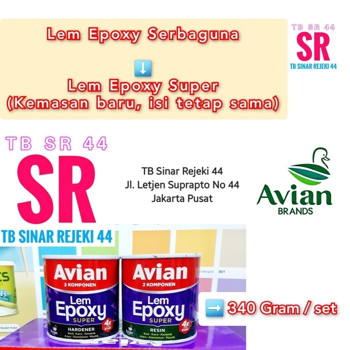 

Lem EPOXY Avian 2 Komponen Resin + Hardener