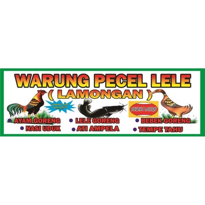 SPANDUK / BANNER USAHA PECEL LELE 3 x 1 meter