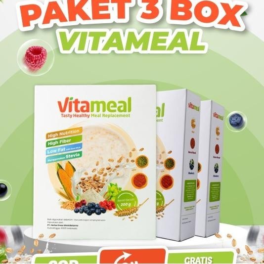

Vitameal 3 Box Sereal Multigrain Turunkan Gula Darah Cegah Diabetes