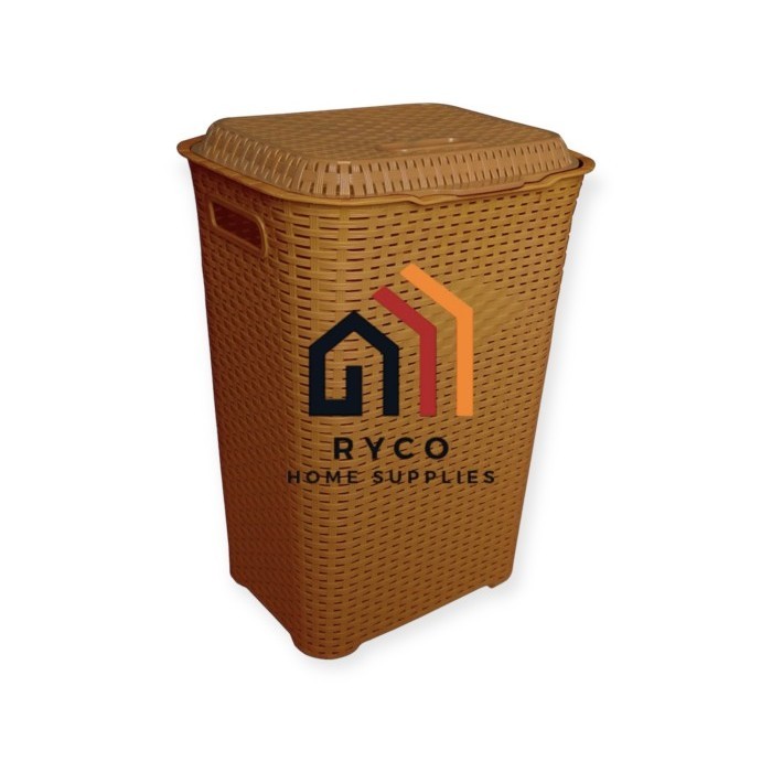 [MD] Keranjang Laudry Kotak/ Keranjang Laundry Motif Rotan Besar