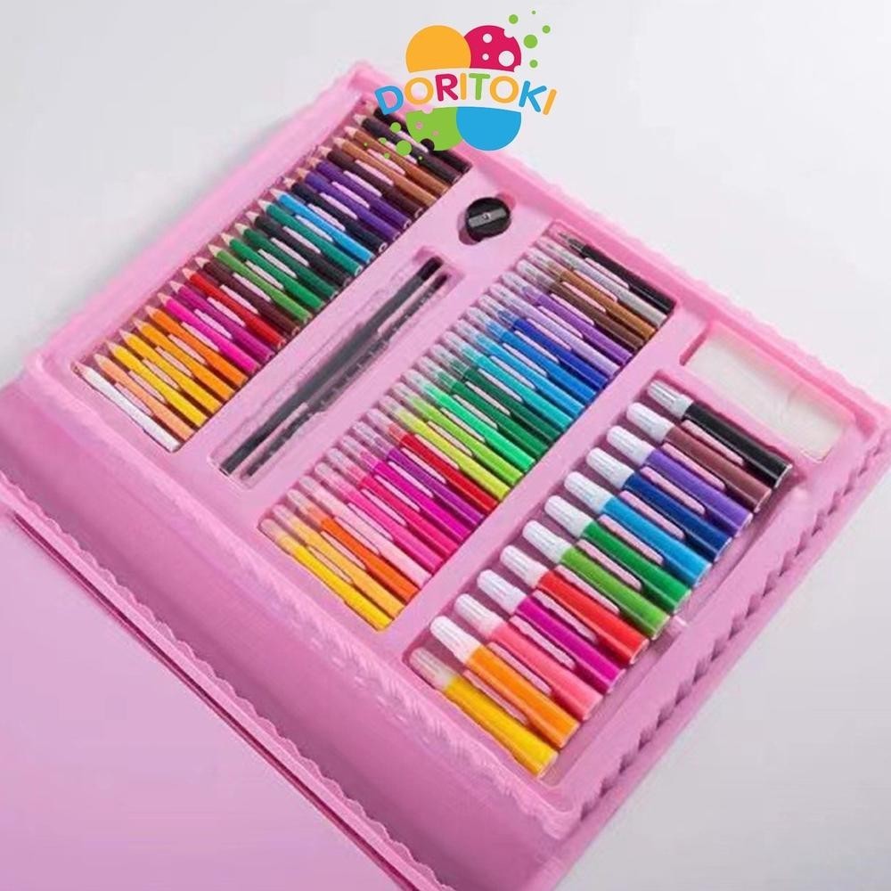 

Do86 Doritoki 208pcs Crayon Anak Pengasah Set Alat Menggambar Melukis Anak-anak Crayon Cat Air Pensil Premium