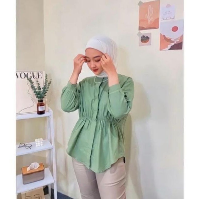 Blouse Kamejawanita Bluse Cewek Oversize Lengan Panjang Wanita Blous Bisa Cod Lengan Karet Murah Bat