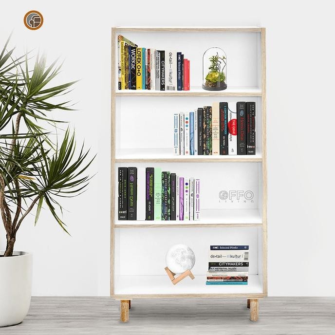 Offo Living Furniture - Rak Buku 4 Rak BC-4T-SP-WHT