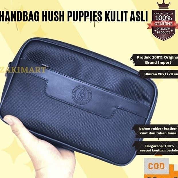 Hand Bag Hush Puppies 518-1 Black Super Premium Import Clutch Pria