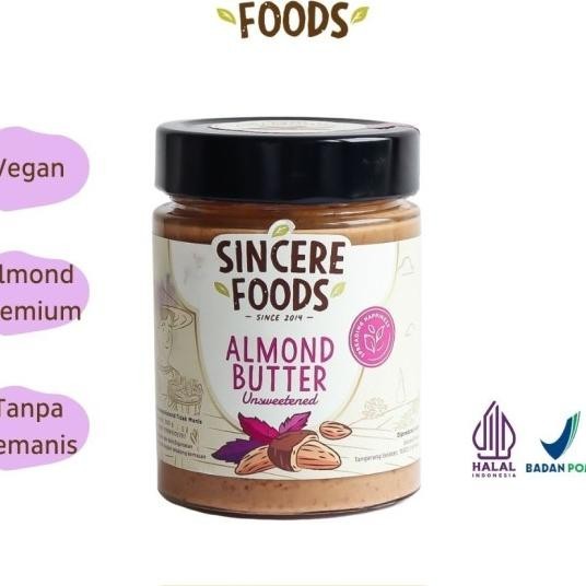 

Selai Kacang Almon Tidak Manis Almond Butter Unsweetened Sincere Foods