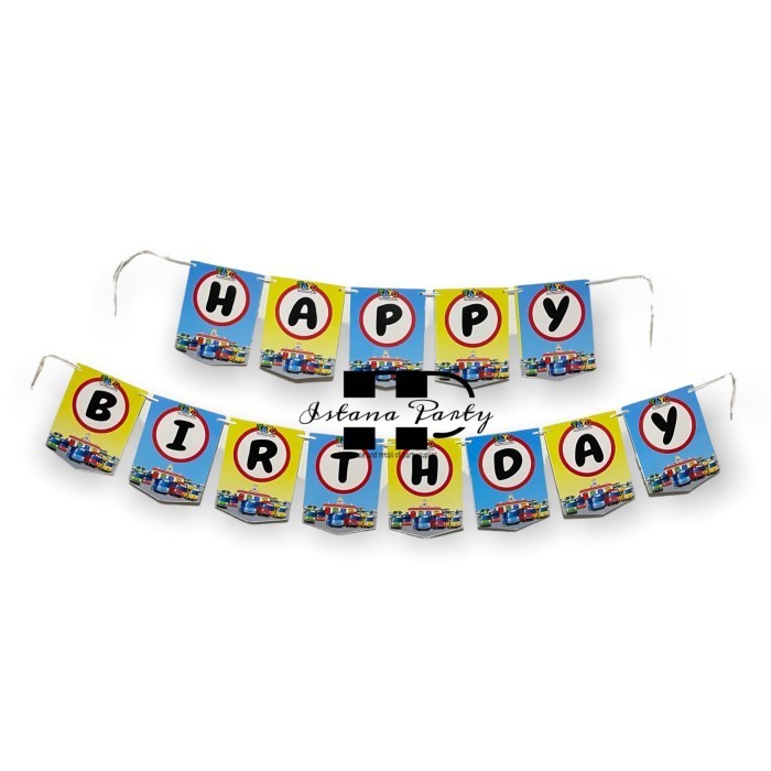 .........] Banner happy birthday / bunting flag ulang tahun bus tayo