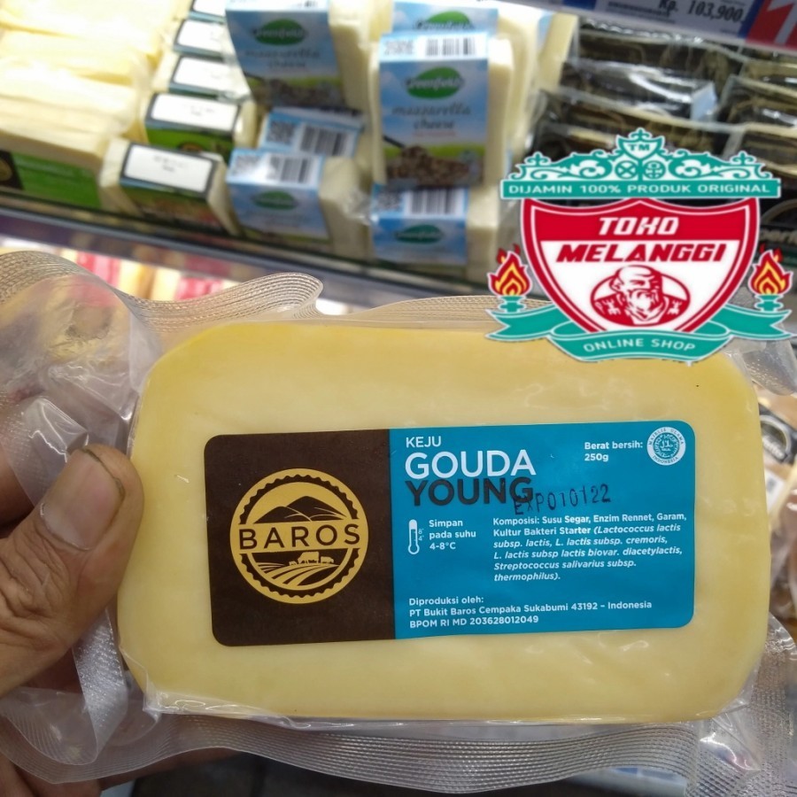 

Baros Cheese Gouda Young 250 gr | Keju muda Block Import