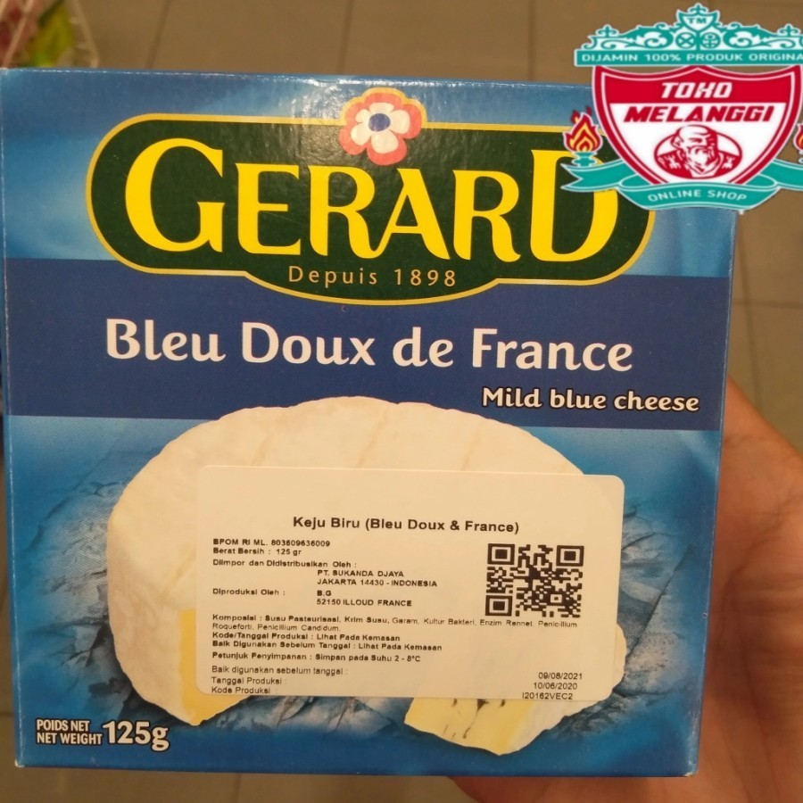 

Gerard Bleu Doux De France Mild Blue Cheese 125 gr | Keju Biru Import