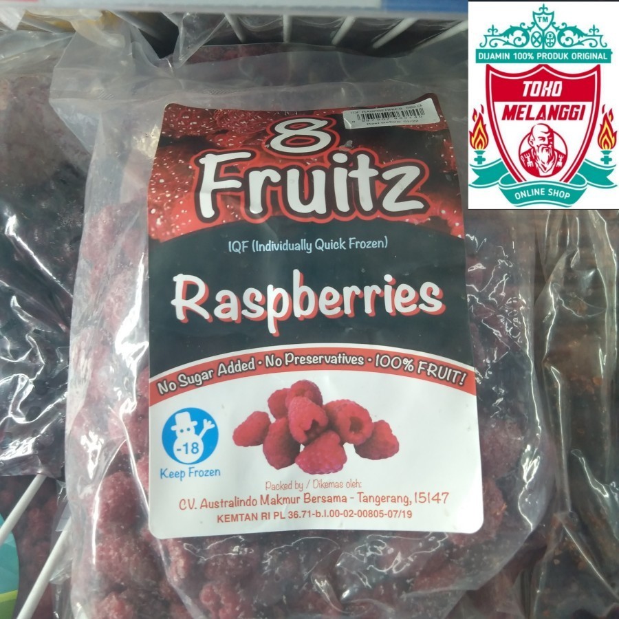 

8 Fruitz Frozen Raspberries 500 gr | Buah Beku Raspberi IQF