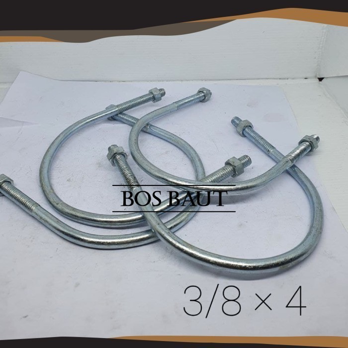 Baut U - U Bolt Galvanis 3/8" x 4"