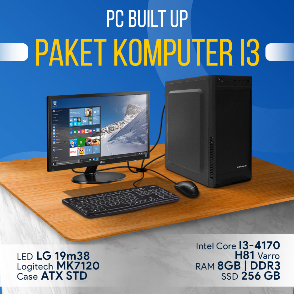 Komputer Rakitan PC Built Fullset Core i3 Admin Kantor Sekolah Kasir