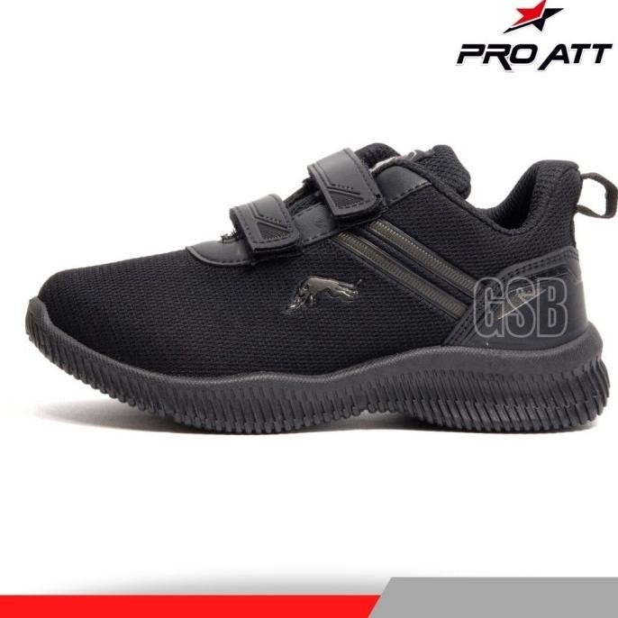 Sepatu Anak Sekolah Laki Perempuan TK SD Jaguar Pro ATT Hitam Polos