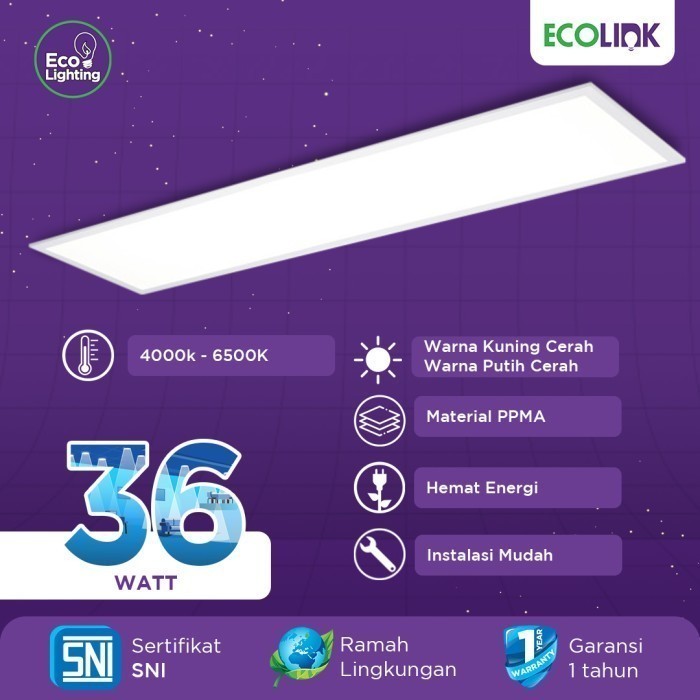 Lampu Panel Led Ecolink 36W Uk.30X120 Lampu