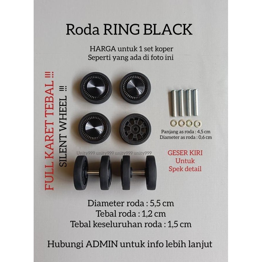 TERMURAH - roda koper roda koper pengganti roda double wheel roda 360 roda putar