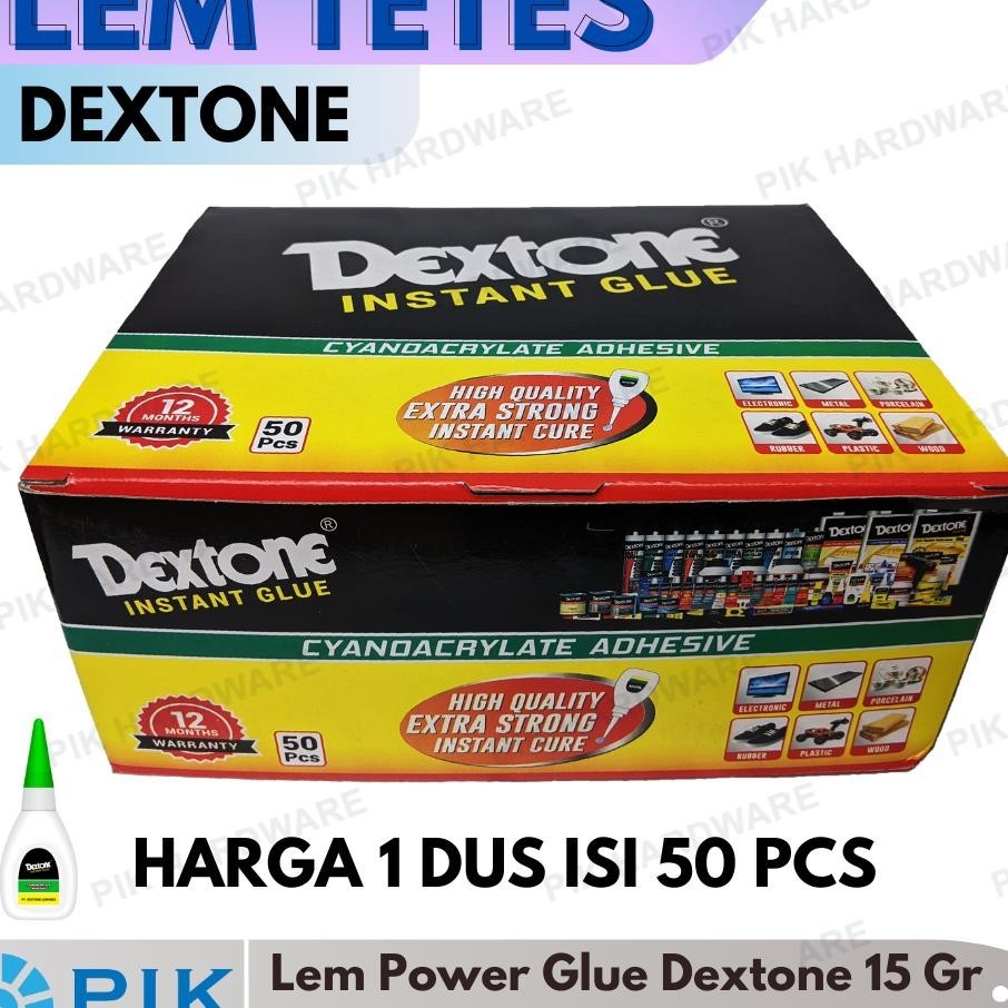 

50 Pcs Lem Korea - Lem Tetes Dextone 15Gr Serbaguna | Lem Setan Instant | Power Glue Rekat