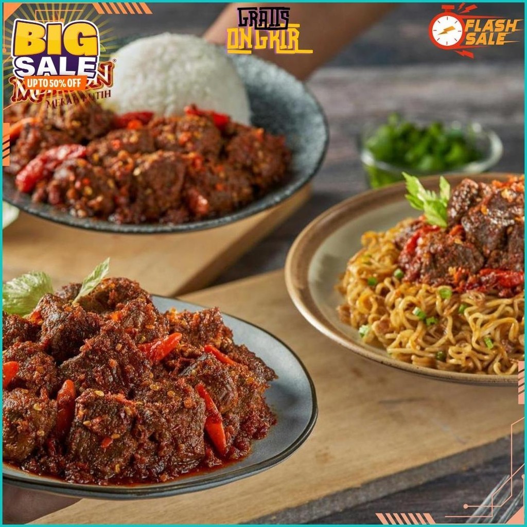 

Mercon Merah Putih Oseng Daging Cakalang Cumi Rendang Ayam Betutu Original Produk