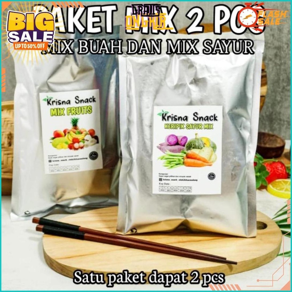 

Paket 2 Pcs Keripik Sayur Dan Buah 150Gr Cod