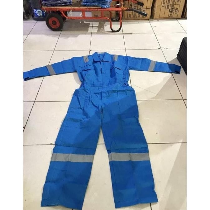 Baju Kerja Safety Wearpack Coveral merek TOMMY Biru Muda