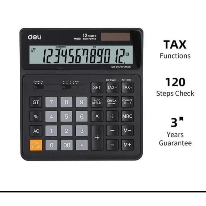 

Ready KALKULATOR 12 DIGIT CHECK CORRECT TAX DELI M010 20 DESKTOP CALCULATOR