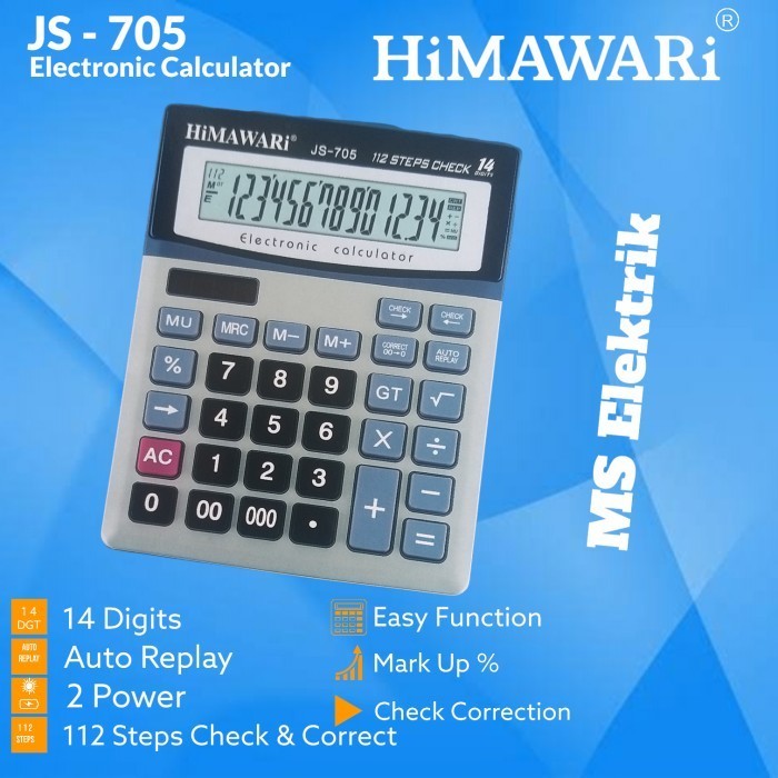 

Ready Kalkulator/Calculator 14 Digits Himawari JS-705