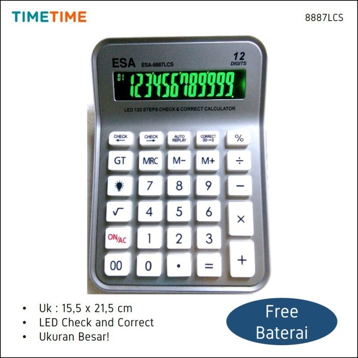 

Ready Kalkulator LED LAYAR Menyala Check Correct Function FREE BATERAI