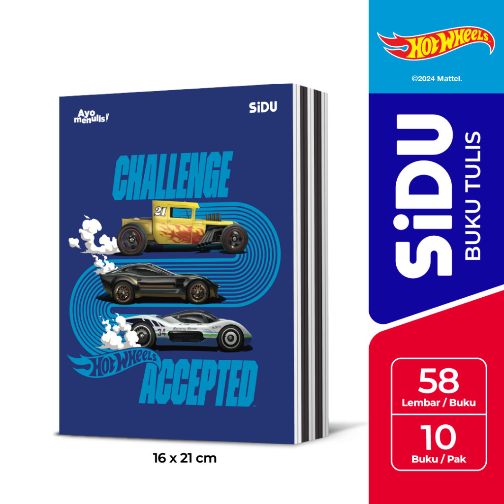 

[ONE's Stationery] SiDU Buku Tulis Hotwheels 58 Lembar - 10 Buku