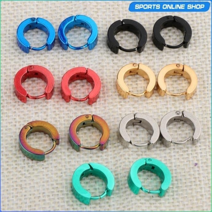 14Pcs Anting Bulat Kecil Gaya Hippy Untuk Pria / Wanita S005