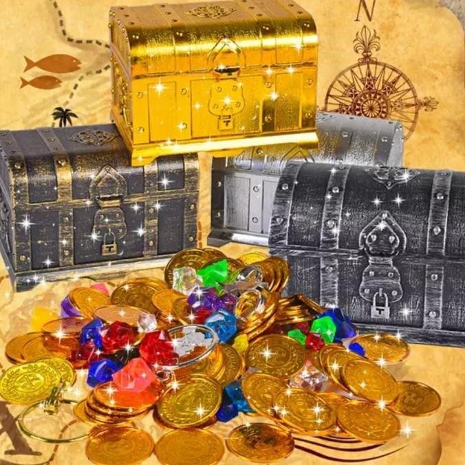 pirate treasure chest mainan harta karun bajak laut